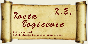 Kosta Bogičević vizit kartica